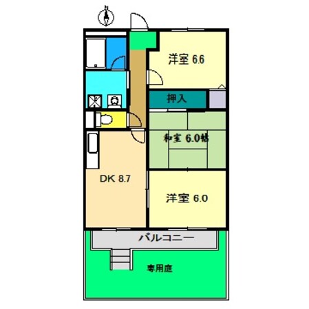 パレス南国の物件間取画像